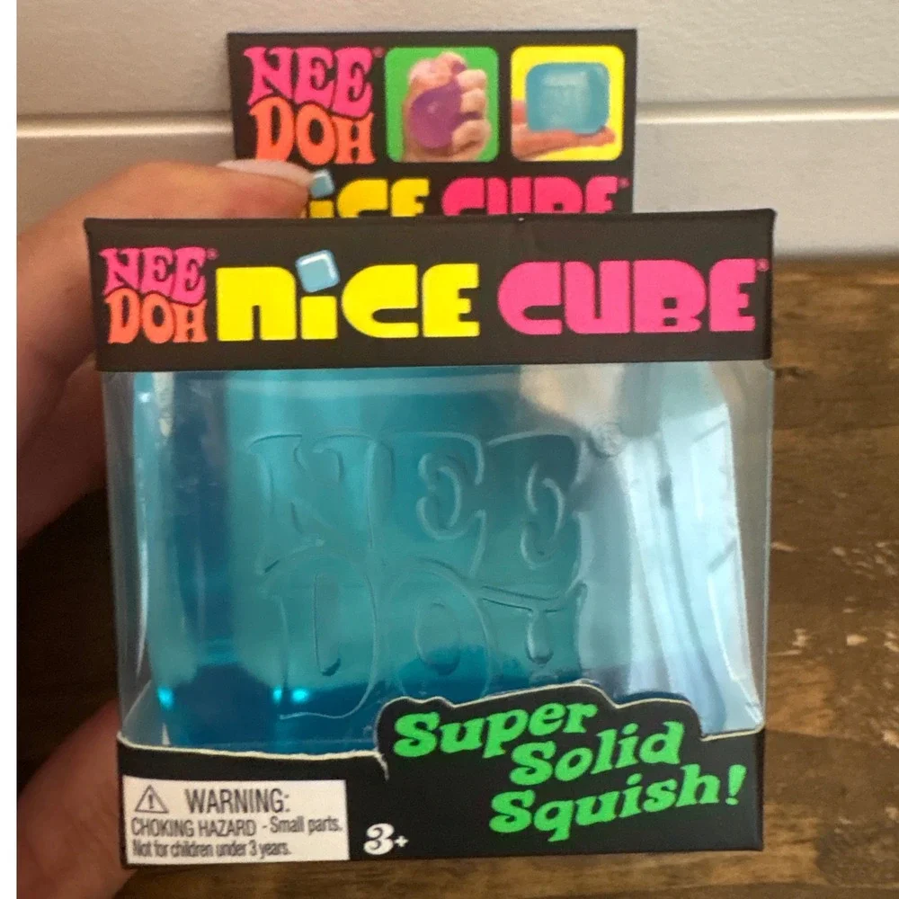 RARE Schylling NeeDoh Nice Cube Super Solid Squish Blue Sensory 26036NAB
